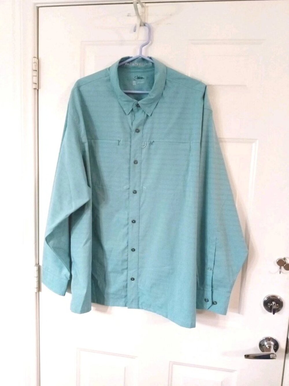 World Wide Sportsman Men's 3XL Light Blue Button Up Long Sleeve Shirt